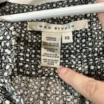 Max Studio Women’s 3/4 Sleeve Half Button Blouse Black White Print Size XS Sheer Photo 3