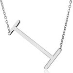 Silver Initial Pendant Necklace Letters A Photo 2