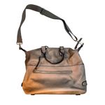 Moda Luxe  Taupe Convertible Satchel Crossbody Bag Gold Hardware Photo 2