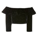Topshop NWT  Velvet Shirt Cocktail Party Event Evening‎ medium off shoulder Photo 4