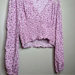 ASTR  The Label Pink Fuchsia Floral XL Peplum Blouse Photo 3