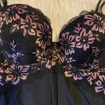 Black Baby Doll with Pink Floral Lace Top Accent Size M Photo 4