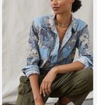 Love The Label floral chambray button down shirt large Blue Photo 0