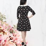 Unique Vintage NWT Black & Panda Print Wednesday Flare Dress - Size Large Photo 3