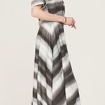 Officine Générale Nadia Gray Striped Linen Short Sleeve Button Front Shirt Dress Size L Photo 1