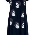 Lauren Moshi  Womens Size XS Skull Roses Tunic Top Black Day of Dead Halloween Photo 0
