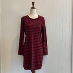 Current/Elliott Beatnik Long Sleeve Striped Mini Dress in Cabernet Size 0 NWT Photo 3