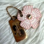 Coach  Gold Tea Rose Flower Floral Bag Charm Hang Tag Photo 0