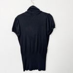 EXPRESS [] Black Cowl Neck Ribbed Knit Short Sleeve Sweater Top Size Medium M Photo 1