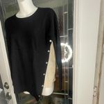 DKNY Pure Merino Wool/Silk/Cash mere Crewneck Sweater Black & Tan Layered Small Photo 1
