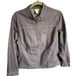 Sigrid Olsen Sport Womens Gray Denim Jacket Zip Long Sleeve Cotton Blend Large Photo 0