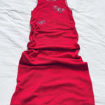 Vintage bright pink maxi dress with beaded butterfly details Red Photo 0