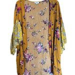 Umgee Kimono Womens Medium Large Multicolor Floral Gauze Open Cardigan Sweater Photo 0