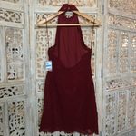 Free People NEW Free People Red Velvet Lace Harper Mini Dress Photo 5