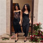 House Of CB  'Nikita' Black Satin‎ and Lace Corset Dress NWOT Size M Photo 9