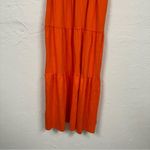 Daily Practice Orange Tiered Summer Dress Womens M Smocked Puff Shoulder Cottage Size M Photo 5