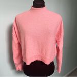 Pilcro  Women’s 100% Cashmere Alani Pink Mock Neck Cropped Boxy Sweater Size S Photo 0