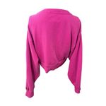 Victoria's Secret Victoria’s Secret Magenta Lace Up Sweatshirt Pink Cropped Medium Fleece Womens Photo 2