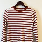 a.n.a  Maroon Striped Ribbed Knit Long Sleeve Top Size XS NEW Photo 1