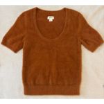 Anthropologie  Maeve Scoop Neck Eyelash Sweater Tee Cedar Sz. Small Photo 2