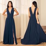 Lulus NWT Heavenly Hues Maxi Dress in Navy Blue Size Medium Photo 1