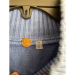 Free People ONE Shiloh Quilted Sweatshirt Pullover Zip Swing Hi Lo Small Blue Photo 3