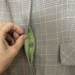Worthingon Spring longer length blazer windowpane houndstooth brown lime green 6 Photo 4