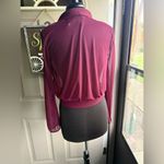 EXPRESS Vintage NWOT 90s  sheer open long sleeve collared blouse, size large Photo 4