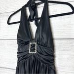 Speechless Black Halter Rhinestone Buckle Pleated Skirt Party Dress Size XS Photo 1