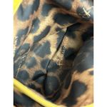 B. Makowsky Leather Shoulder Bag Purse Yellow Pebbled Quiet Luxury Leopard Lined Photo 13