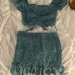 American Threads Blue/green floral skirt set Photo 0