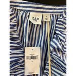 Gap  Blue‎ White Stripe Ruffle V Neck Cottage Shirt Womens Small Peasant Feminine Photo 4