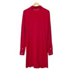 Lacoste  Shirt Dress Red Long Sleeve Button Front Pique Cotton Size 44 / US L 12 Photo 3
