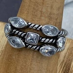 3 Piece Stainless Steel Stackable Ring Set Sizes 8,9,10 Silver Photo 0