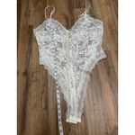 Victoria's Secret  White Lace Bodysuit‎ Lingerie One Piece Floral Sheer S Photo 5