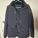 ZARA  Black Toggle Jacket with Fur Collar Photo 0