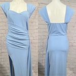 Cider  Satin Sweetheart Runched Split Maxi Dress Size Medium Photo 4