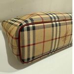 Burberry  Haymarket Check Plaid Coated Canvas Tote Bag Beige Multi Photo 7