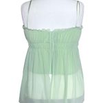 Vintage Y2K Fairycore Mint Green Chiffon Corset Top M/L Fairy Sheer Lingerie Bow Size L Photo 3