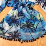 New Women’s Ocean Drive Blue Tropical Print Sheer Swimsuit Cover Up One Size Size undefined Photo 2