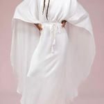 Anthropologie  Erika Peña Cape Dress White Maxi Gown Photo 0