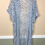 Rachel Zoe NWT Women’s One Size Floral Print Blue White Sheer Open Front Kimono Photo 6