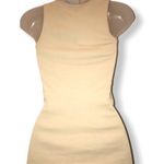 EXPRESS Y2K Gold Honeycomb Sequin Front Ribbed Tank Top Cream XS Photo 1