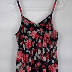 Torrid  Romantic Floral Babydoll Top Black Pink Floral Lined‎ Size L Photo 6