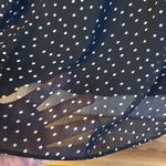 Topshop Size 10 Black White Polka Dot Knee Length Dress Sheer Ruffles Photo 6
