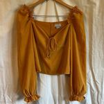 Finders Keepers ‘Afterglow’ Mustard Yellow Long Sleeve Ruffle Top Photo 1