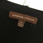 Adrienne Vittadini Womens Top Ribbed Knit V Neck Twist Short Sleeve Black Size M Photo 2