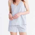 Madewell Lullaby Pajama Striped Cami Blue/WhiteTop in Swiss-Dot Photo 1