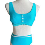 Cupshe Womens  Two Piece Ribbed Bikini Swimsuit Bathing Suit - Sz M Photo 0