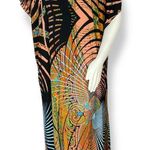 Handmade Kaftan Dress Trippy Print Graphic Maxi Women Lounge Beach V-Neck Caftan Photo 0